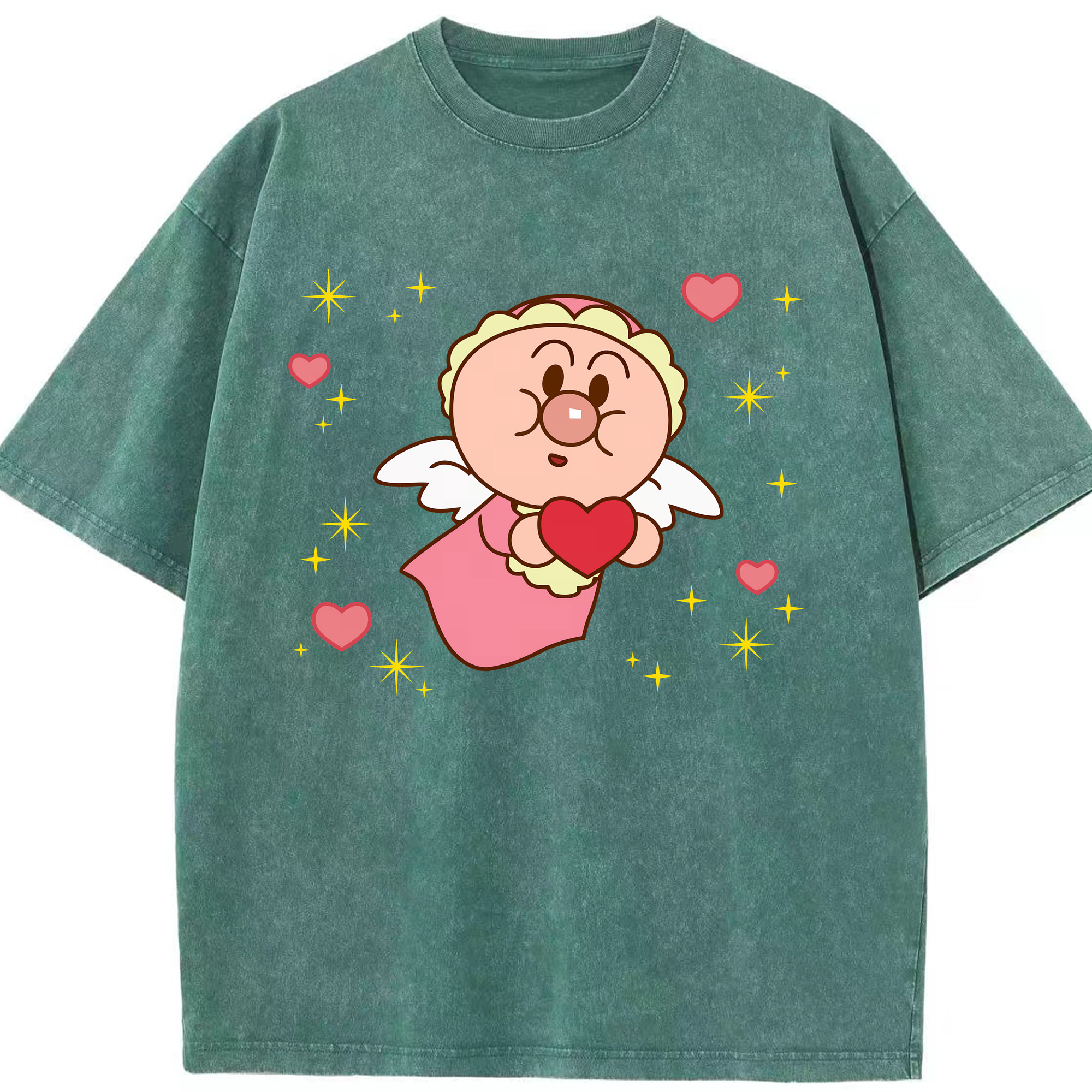 （画像用） アンパンマン Anpanman 綿100% ヴィンテージ風 半袖Tシャツ（フロントプリント）